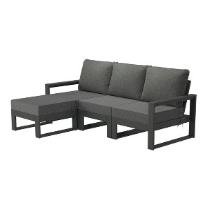 WestinTrends Montara 4-Piece Outdoor HDPE All-Weather Modern Deep Seating Patio Sofa Sectional Set with Waterproof Cushions - 1 of 4