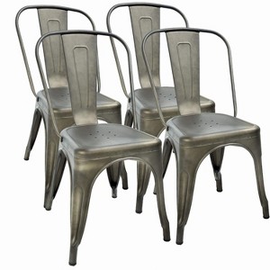 FDW Metal Dining Chairs Set of 2/4 Restaurant Chairs with Rubber Foot Protectors - 1 of 4