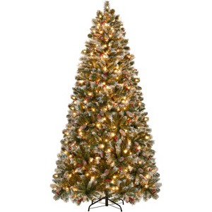 Yaheetech 6Ft/7.5Ft Pre-lit Frosted Artificial Christmas Tree - 1 of 4