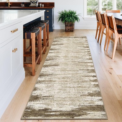 Modern Abstract Area Rug, Non-Slip Stain-Resistant Low Pile Carpet for Living Room, Bedroom, or Dorm Office Accent Decor
