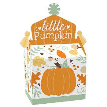 Big Dot of Happiness Little Pumpkin - Treat Box Party Favors - Fall Birthday Party or Baby Shower Goodie Gable Boxes - Set of 12