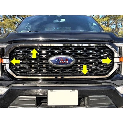 QAA SG61310 is a 4 Piece Stainless Steel Front Grille Accent Trim That is Compatible with The Ford F-150 2021-2022