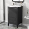 TOBILI 20" Bathroom Vanity with Sink,Bathroom Cabinet with A Door,Door Shelf Storage and Adiustable Foot Pads,A Drawer, Black - 2 of 4