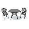 (3-PC)Premium Black Cast Aluminum Patio Set - Weather-Resistant Outdoor Table & Chairs with Beige Cushions - 3 of 4