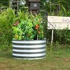 LuxenHome 24in Round Galvanized Steel Raised Garden Bed Planter Silver - 2 of 4