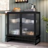Garvee Buffet Cabinet with Glass Doors, Sideboard Cabinet with Adjustable Shelves, Freestanding Glass Doors Storage Cabinet for Kitchen, Living Room - 2 of 4