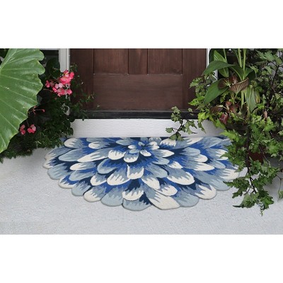 Handmade Blue Tufted Rectangular Synthetic Rug