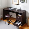 Brown Wood Desk With 3 Storage Drawers And Shelf, Home Office Writing Table - 2 of 4