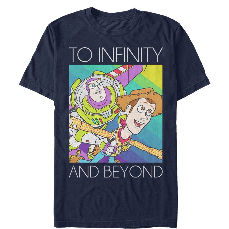 Men's Toy Story Infinity and Beyond Rainbow T-Shirt, 1 of 5