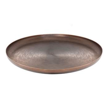 Kate and Laurel Hutton Round Wood Tray, 18 Diameter, Brown