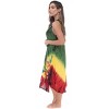 Riviera Sun Womens Tie Dye Summer Dress - Beach Cover Up with Embroidery - Rasta Color Dresses for Women  - Red Green Yellow Black - 2 of 3
