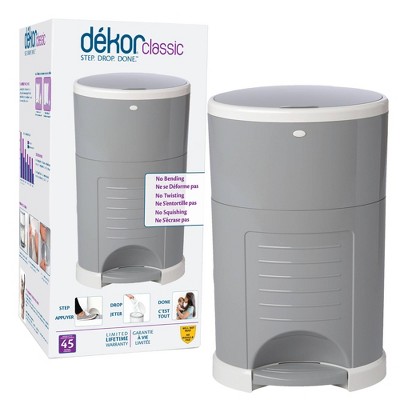 Dekor Classic Hands Free Diaper Pail - Gray