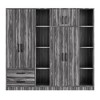 6-Door Wardrobe with shelves and drawers,  Gray - 3 of 4