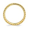 Black Bow Jewelry 1.5mm Stackable 14K Yellow Gold Plated Silver Curved Wheat Band - 2 of 4