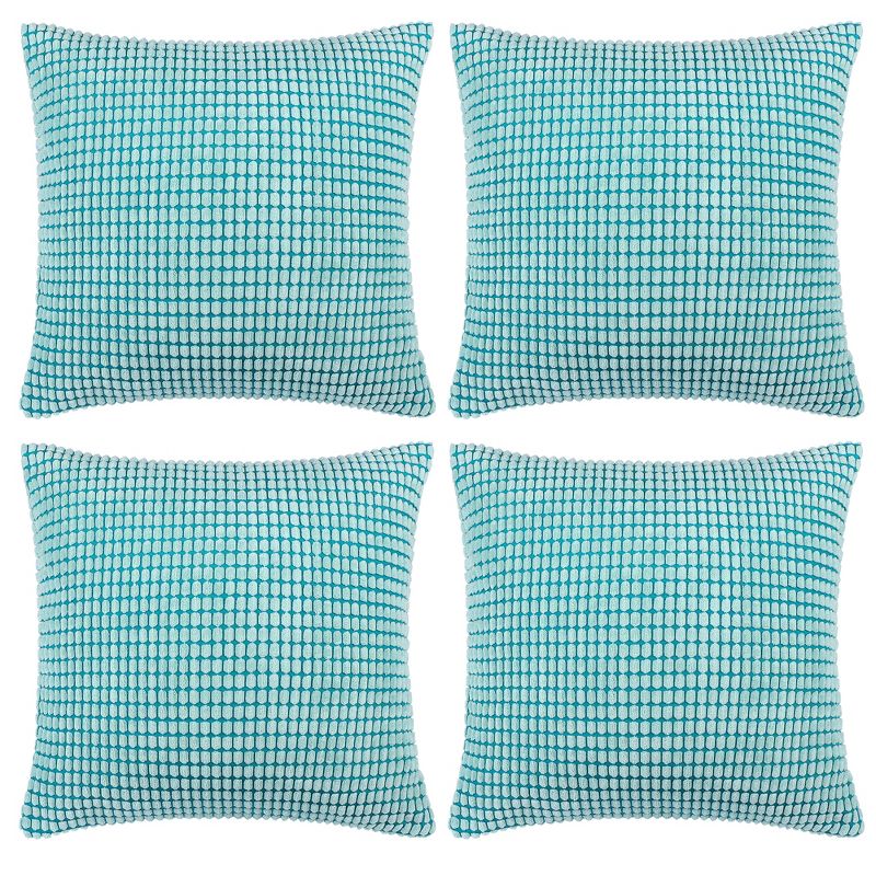 PiccoCasa Throw Pillow Covers Set Soft Velvet Corduroy Pillowcase Cushion Covers 4Pcs, 1 of 6