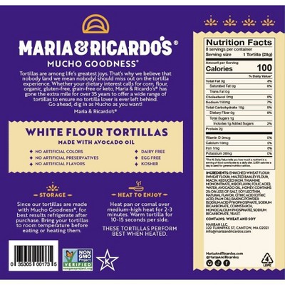 Maria & Ricardo's Homestyle White Tortillas - 7.9oz