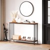Console Table - Glass Shelf, Metal Frame, 33.5” Behind Couch Table Industrial Hallway Table , Foyer, Bedroom - 2 of 4