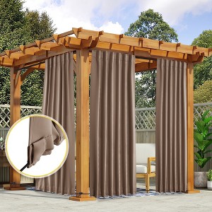 NICETOWN Outdoor Blackout Curtains Low-Density Top & Bottom Design - 1 of 4