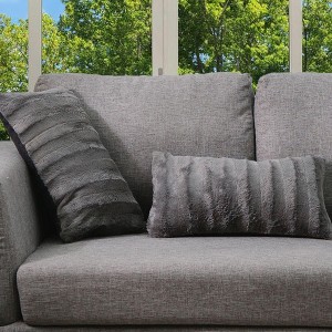 Cheer Collection Luxurious Faux Fur Throw Pillows Set of 2 - 1 of 4