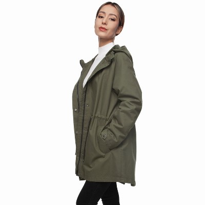 Женские куртки Rokka&Rolla Women's Trench Coat Windbreaker Jacket-Olive, size Medium — фото 8