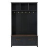 Lycvki Versatile 4-in-1 Hall Tree with 6 Golden Hooks, Wood Grain Bench - 3 of 4