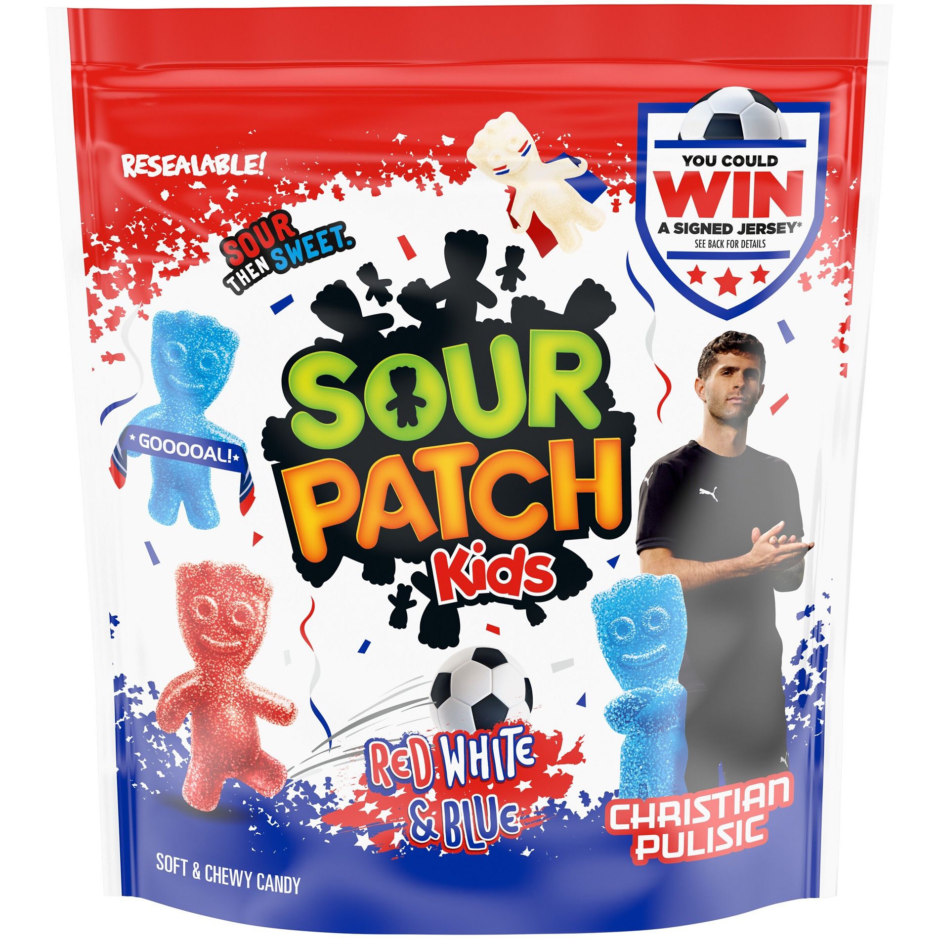 SOUR PATCH KIDS Red, White & Blue Soft & Chewy Gummy Bulk Candy - 1.8lb