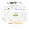 Itopfox Gold Semi Flush Mount Ceiling Light with Fabric Shade, Farmhouse Brass Drum Lighting for Kitchen Hallway Bedroom - 3 of 4