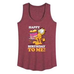 Women's - Garfield - Happy Birthday To Me Graphic Racerback Tank - 1 of 4