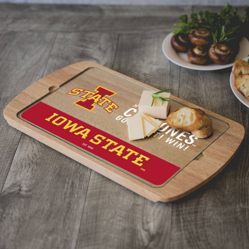 NCAA Iowa State Cyclones Parawood Billboard Glass Top Serving Tray, 4 of 5