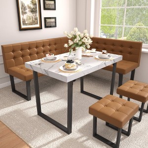 Brafabhome 5 Piece Corner Dining Table Set, 72 Inch Breakfast Nook with Banquette,  Modern Kitchen Table with Storage Bench - 1 of 4