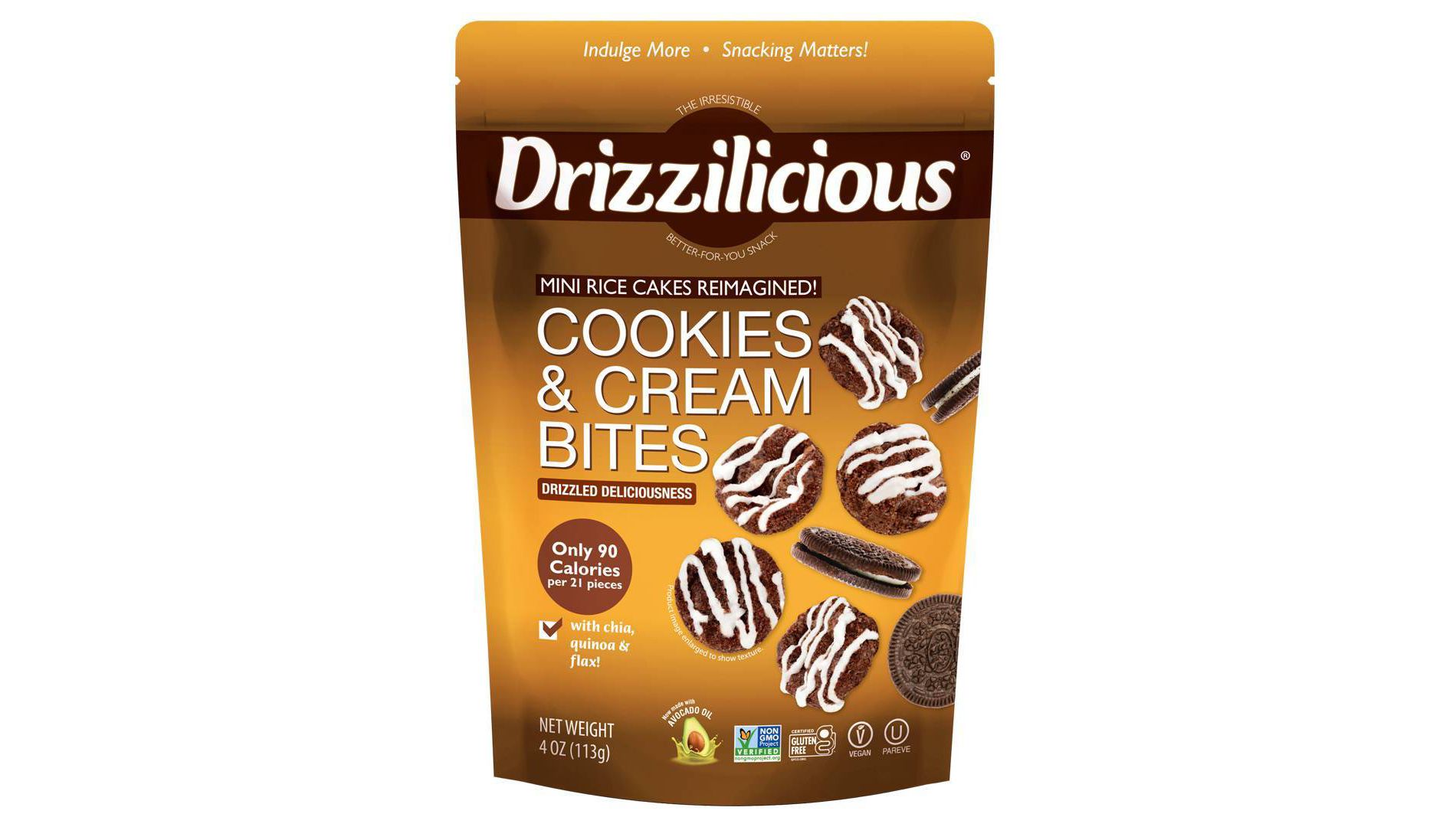 Drizzilicious Cookies & Cream Drizzled Mini Rice Cake - 4oz