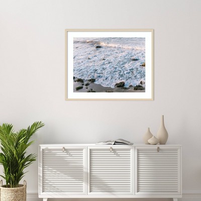 Low Tide Ocean Waves 41"x33" Wood Framed Wall Art Print
