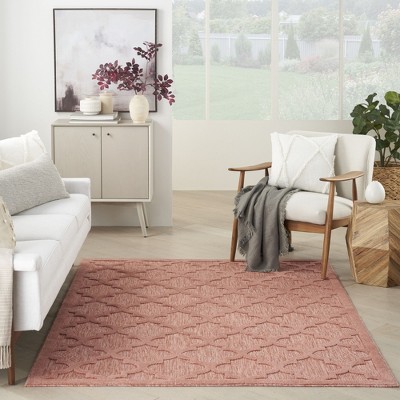 Coral Charm 4' x 6' Flat Weave Trellis Synthetic Outdoor Rug