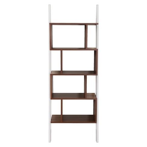 Ascencio Ladder Bookshelf And Display Case White Walnut Iohomes