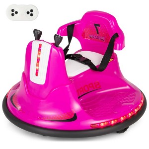 Honeyjoy 12V Bumper Car for Kids Toddlers Electric Ride On Car Vehicle with 360° Spin Blue/Pink/Red/Purple - 1 of 4