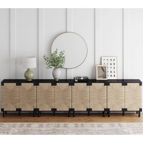 Nathan James Set of 4 Beacon Seagrass Console Table with Doors - image 1 of 4