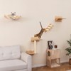 Costway Cat Wall Shelves 4-Piece Wall Mounted Cat Playground w/ 2-step Cat Tree Wooden Cat Climber Furniture Set - 3 of 4