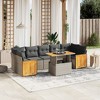 vidaXL 8 Piece Patio Sofa Set with Cushions Gray Poly Rattan - Gray without storage - 2 of 4
