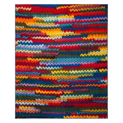 8'x10' Stripe Loomed Area Rug Coral - Safavieh