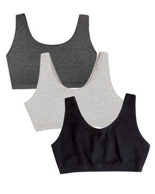 Fruit Of The Loom Plus Tank Style Cotton Sports Bra, 6-pack Black