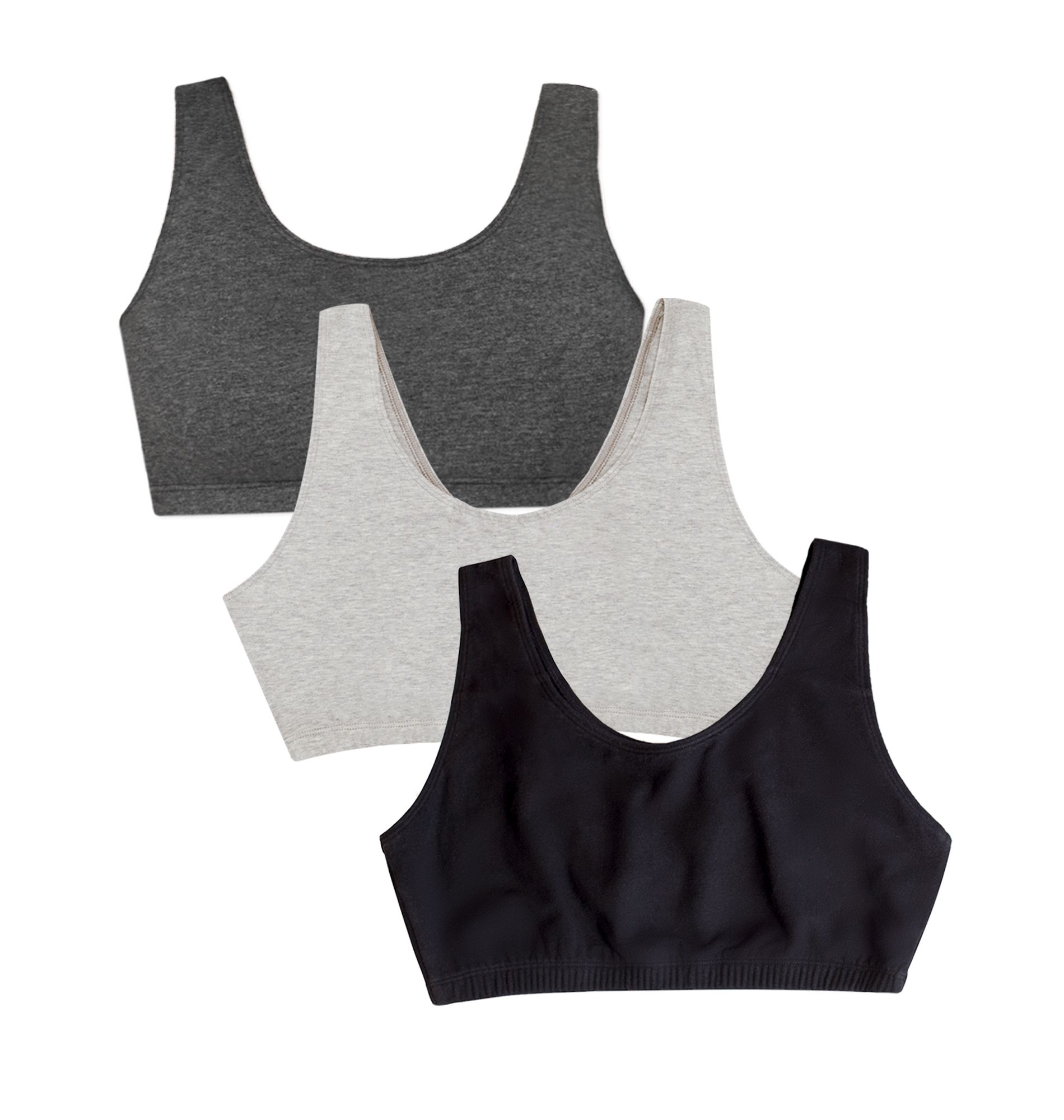 Fruit of the Loom Women's Tank Style Cotton Sports Bra 3-Pack