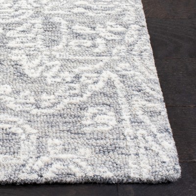 Grey and Ivory Hand-Tufted Wool Area Rug 4' x 6'
