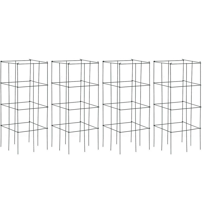 Costway 4 Pack Tomato Cages Garden Cages Stakes Plant Trellis 16'' x 16'' x 39'', 4 of 11