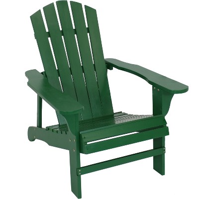 Sunnydaze Outdoor Coastal Bliss Painted Natural Fir Wood Lounge Backyard Patio Adirondack Chair - Green