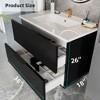 Lyngins 36" Floating Wall-Mounted Bathroom Vanity with Ceramic Sink, Modern Bathroom Fluted Vanity with Storage Cabinet – 2 Large Drawers, Matt Black - 4 of 4