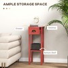 CIPACHO 2-Tier Side Tables Set of 2 with Drawer and Shelf, 2 Pieces End Tables for Living Room and Hallway, Red - 4 of 4