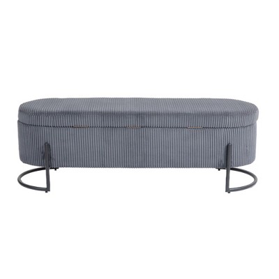 NicBex Storage Ottoman Bench for Bedroom,Storage Bench with Solid Wood Frame and Sturdy Metal Legs,Ottoman for Living Room,Bedroom,Entryway