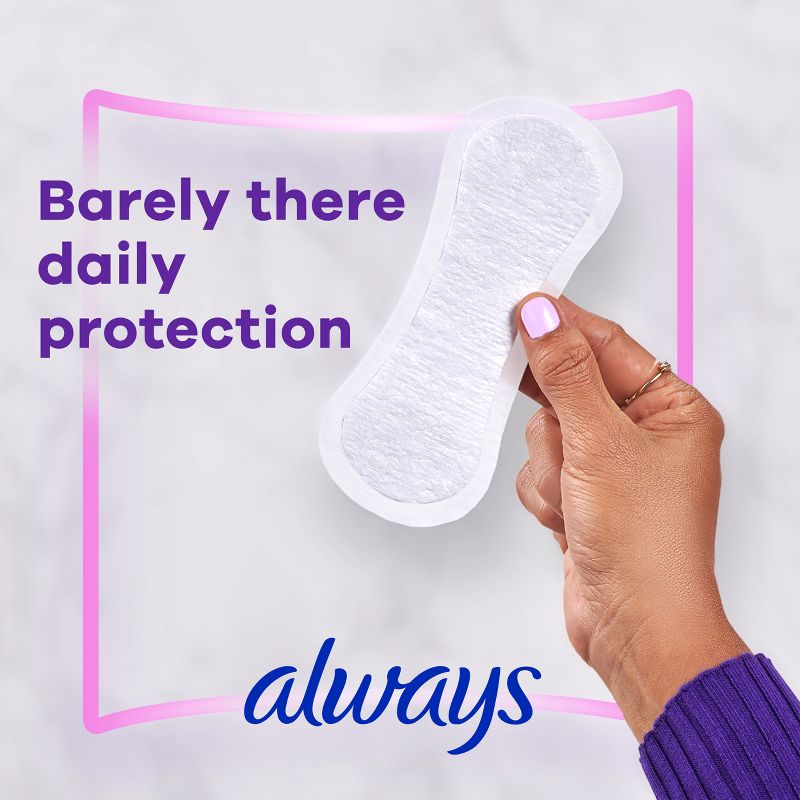 Always Dailies Thin Unscented Panty Liners, 4 of 10