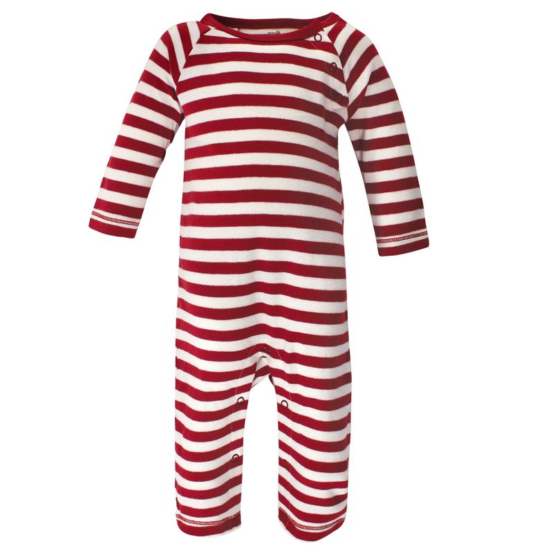 Touched by Nature Baby Girl Organic Cotton Coveralls 3pk, Berry Branch, 4 of 6