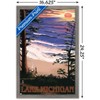 Trends International Lantern Press - Lake Michigan, Sunset on Beach Framed Wall Poster Prints - 3 of 4